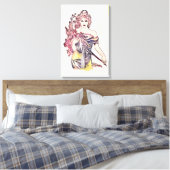 Bloemvrouw Canvas Afdruk (Insitu (Slaapkamer))