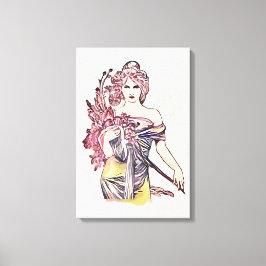 Bloemvrouw Canvas Afdruk