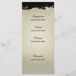 bloemwervelingen Zwart, Goud, Wit Menu