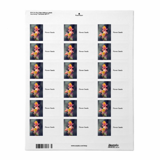 Bloemzaad Etiket (Full Sheet)