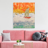 Bloemzeil canvas afdruk (Insitu (Woonkamer))