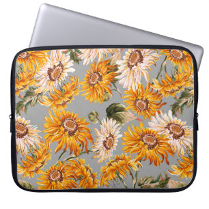 Bloemzonnebloemen zijn prachtig, naadloos vlekje laptop sleeve