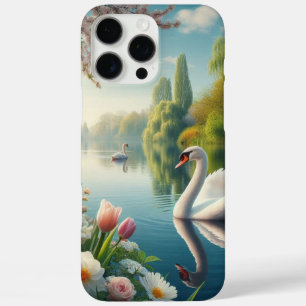 Bloemzwanenmeerveer kunstwerk iPhone 16 pro max hoesje