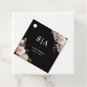 Bloemzwart elegent | dank u Terracotta Bruiloft Bedankjes Labels (In situ)