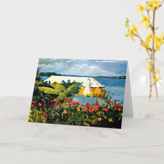Bloertuin en Bungalow door Winslow Homer Kaart (Gele Bloem)