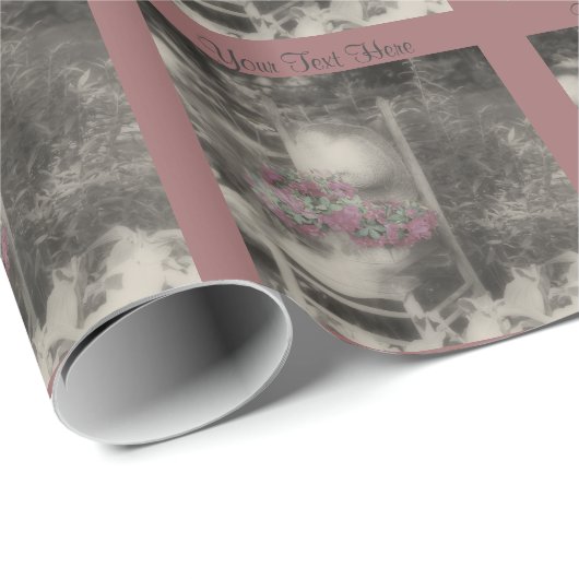 Bloertuin in zwart-wit cadeaupapier (Rol Hoek)