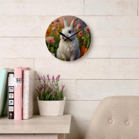 Bloesem Konijn & Wortelperk Klok 