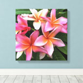 bloesem met Bleek roze Frangipani Canvas Afdruk (Insitu (Houten vloer))
