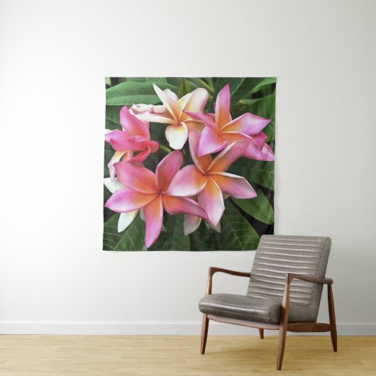 bloesem met Bleek roze Frangipani Wandkleed (In situ)