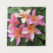 bloesem met Bleek roze Frangipani Wandkleed (Voorkant)