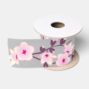 Bloesem Roze Grijs Kersenbloesem Lint