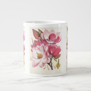 Bloesem van oude magnoliaboom, roze tuinvluchten jumbo beker