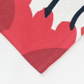 Bloesemrood: Abstract handgetekend patroon. Fleece Deken (Hoek)