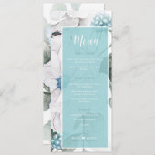 Bloesems en Bessen Bloemen Menu Blauwgroen D476 (Voorkant / Achterkant)