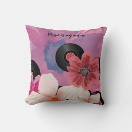 Bloesems en Vinyl Kussen