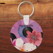 Bloesems en Vinyl Sleutelhanger (Voorkant)