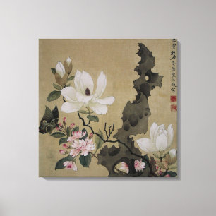 Bloesems en Vlinder  Chinese Kunst Canvas Afdruk