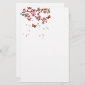 Bloesems en vlinders briefpapier (Voorkant / Achterkant)