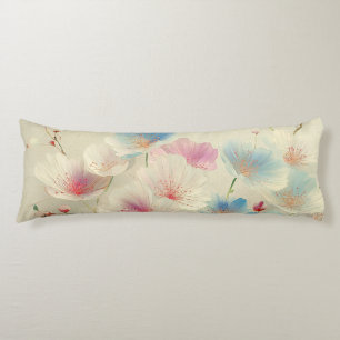 Bloesems in bloei – Zachte pastel botanische kunst Lichaamskussen