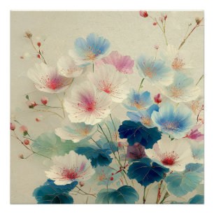 Bloesems in bloei – Zachte pastel botanische kunst Perfect Poster