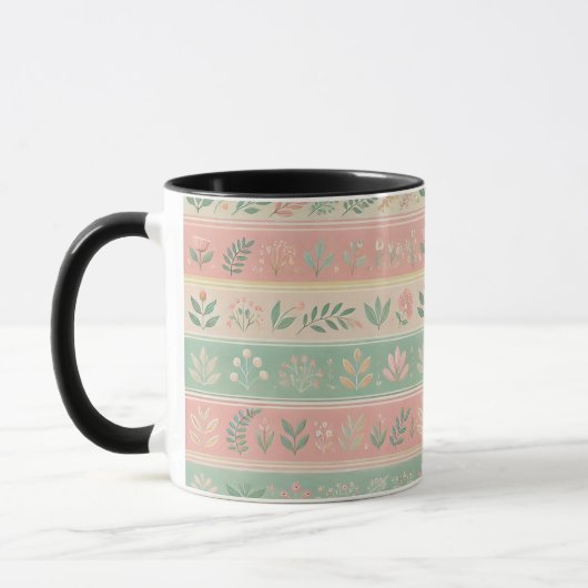 Bloesems in de Stripes Coffee Mok (Links)