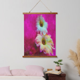 Bloesems in roze hangend wandkleed