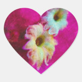 Bloesems in roze   hart sticker (Voorkant)