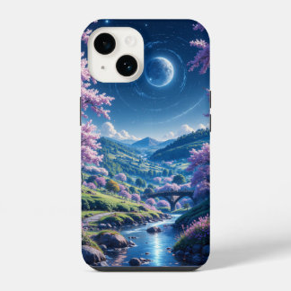 Bloesems onder een sterrenhemel iPhone 14 hoesje