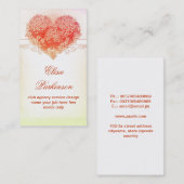  bloesems rode liefde hart visitekaartje (Voorkant / Achterkant)