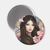 Bloesems van Elegantie Magneet (Voorkant / Achterkant)