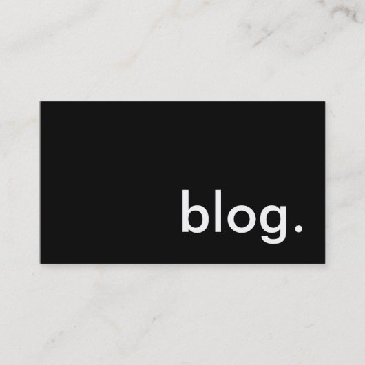 blog. visitekaartje (Voorkant)