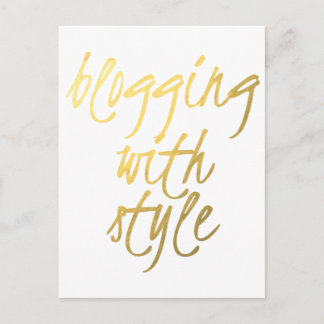 Bloggen met stijl - Gold Script Briefkaart