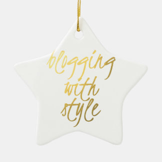 Bloggen met stijl - Gold Script Keramisch Ornament
