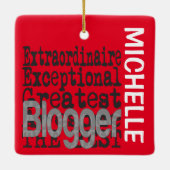 Blogger Extraordinaire CUSTOM Keramisch Ornament (Achterkant)