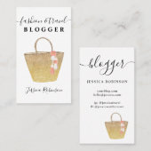 Blogger van moderne goudhandtas met mode visitekaartje (Voorkant / Achterkant)