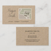 blogger visitekaartje rustige kraft paper writer b (Voorkant / Achterkant)