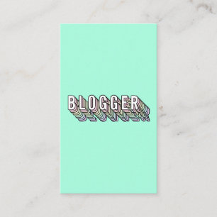 Blogger voor rendy mint green 3d-typografie visitekaartje