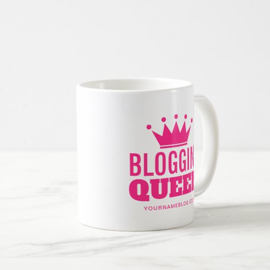 Blogging Queen mok gift for vrouw blogger (Voorkant rechts)