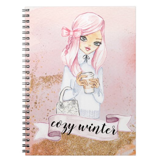 blogueur d'hiver cosy fille planificateur carnet (Devant)
