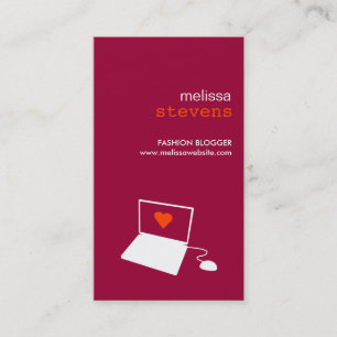 BLOGUEUR en Carte de visite rouge