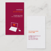 BLOGUEUR en Carte de visite rouge (Devant / Derrière)