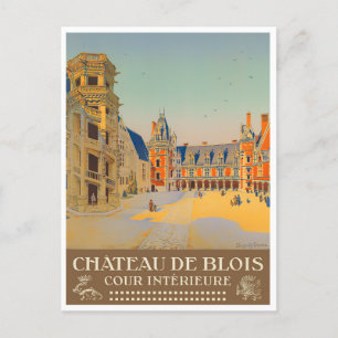 Blois castle France vintage Briefkaart