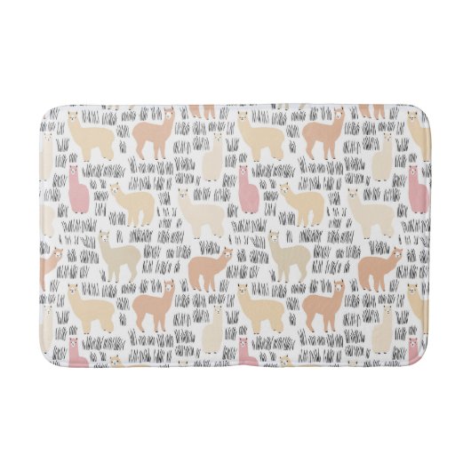 Blok Alpacas Pattern Badmat (Voorkant)