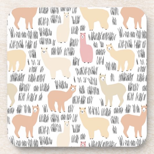 Blok Alpacas Pattern Bier Onderzetter (Voorkant)