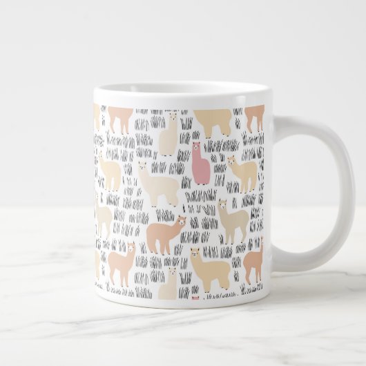 Blok Alpacas Pattern Extra Grote Beker (Rechts)