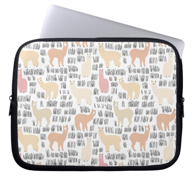 Blok Alpacas Pattern Laptop Sleeve (Voorkant)