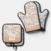 Blok Alpacas Pattern Ovenwant & Pannenlap Set (Voorkant / Achterkant)