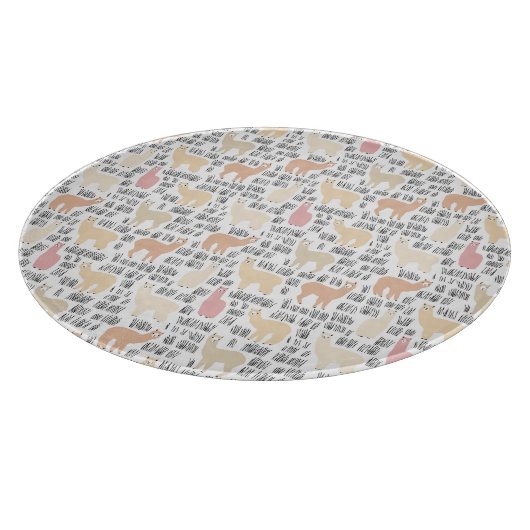 Blok Alpacas Pattern Snijplank (Hoek)