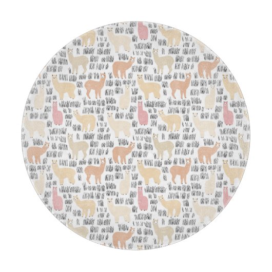 Blok Alpacas Pattern Snijplank (Voorkant)