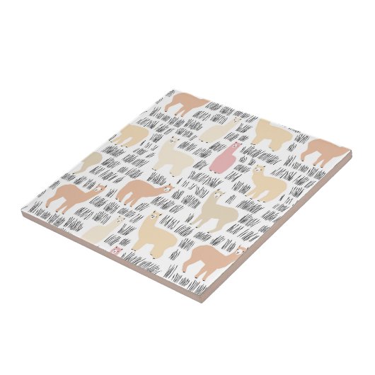 Blok Alpacas Pattern Tegeltje (Zijkant)